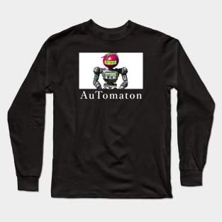 "AuTomaton" Tomato Robot Pun Brutalism Long Sleeve T-Shirt